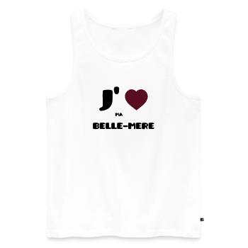 J'aime ma belle-mère (V) - Débardeur bio Premium Homme - blanc - Devant - AI Model Male 178 light (178cm)