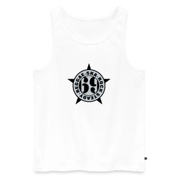 Ska, Rock Steady, Reggae 69 - Men's Premium Organic Tank Top - white - Front - AI Model Male 178 light (178cm)