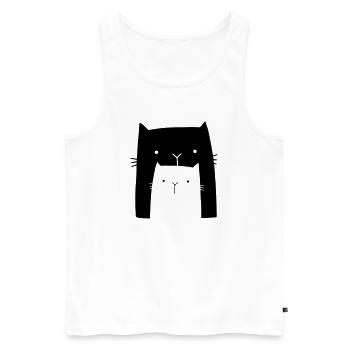 Katzen Katze Familie Geschenk Mama Kind - Männer Premium Bio Tank Top - Weiß - Vorne - Michal (187cm)