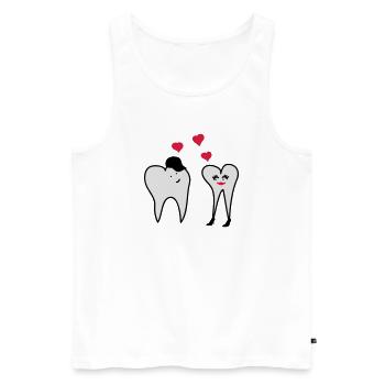 Teeth in love - Men's Premium Organic Tank Top - white - Front - AI Model Male 178 light (178cm)