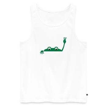 Frog face - Débardeur bio Premium Homme - blanc - Devant - Michal (187cm)