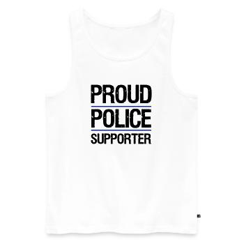 Fier partisan de la police, police, policier, cadeau - Débardeur bio Premium Homme - blanc - Devant - Michal (187cm)