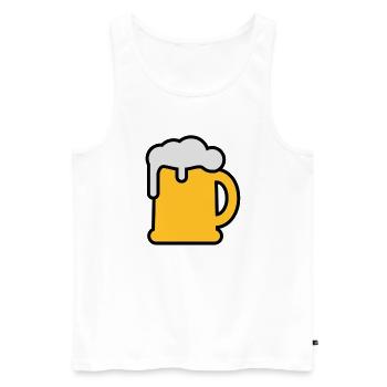 Bierkrung - Männer Premium Bio Tank Top - Weiß - Vorne - AI Model Male 178 light (178cm)