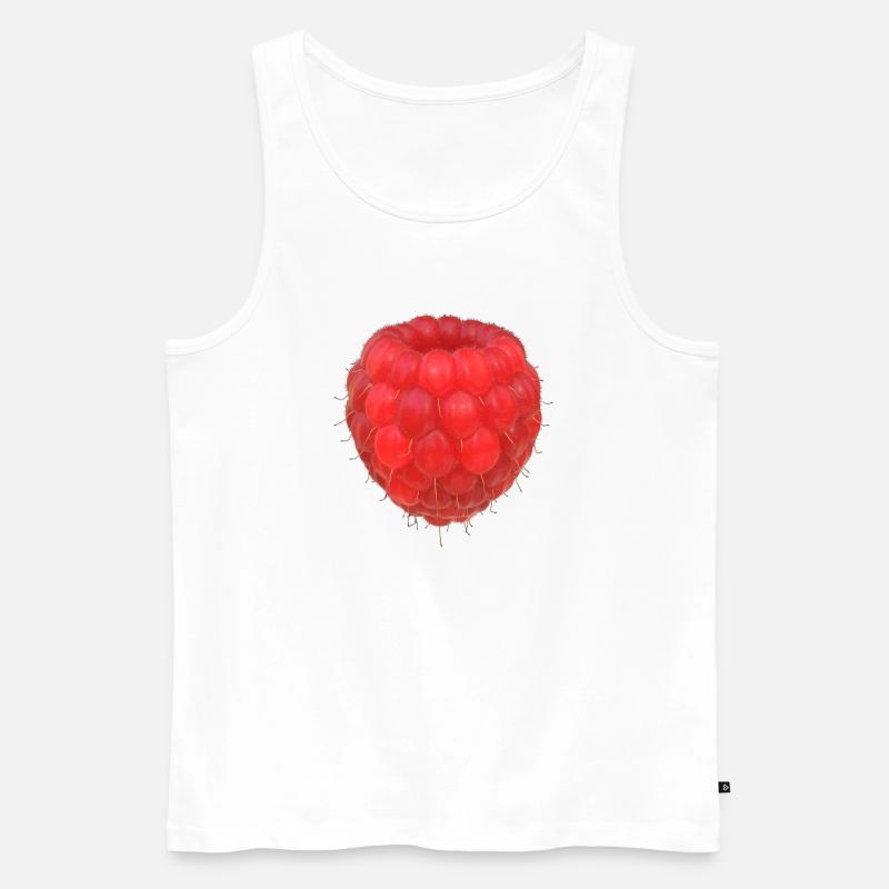 Raspberry Cluster Pattern - Men's Premium Organic Tank Top - white
