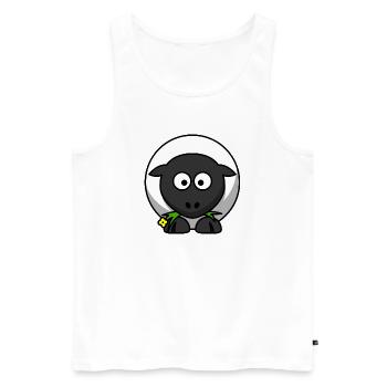 Dessin animé de mouton de nuit au clair de lune - Débardeur bio Premium Homme - blanc - Devant - AI Model Male 178 light (178cm)