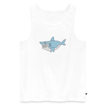 Shark smile - Men's Premium Organic Tank Top - white - Front - AI Model Male 178 light (178cm)