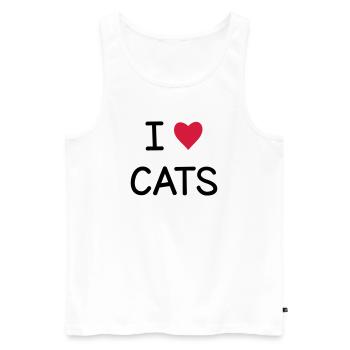 I love Cats cadeau pour les amis chats - Débardeur bio Premium Homme - blanc - Devant - Michal (187cm)