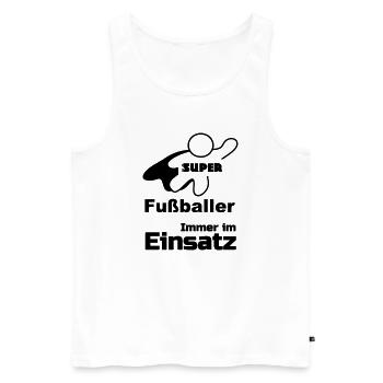 Super Fußballer Fußball, Sport, Geschenk - Männer Premium Bio Tank Top - Weiß - Vorne - Michal (187cm)