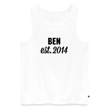 Ben est 2014 - Männer Premium Bio Tank Top - Weiß - Vorne - AI Model Male 178 light (178cm)