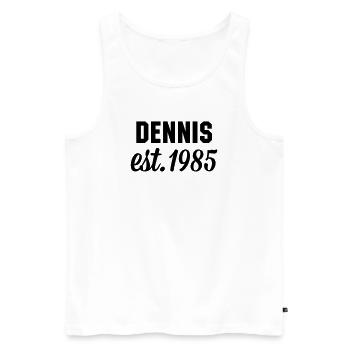 Dennis est 1985 - Männer Premium Bio Tank Top - Weiß - Vorne - Michal (187cm)