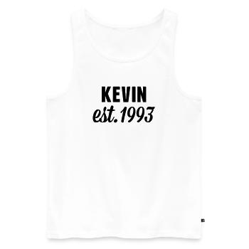 Kevin est 1993 - Männer Premium Bio Tank Top - Weiß - Vorne - Michal (187cm)