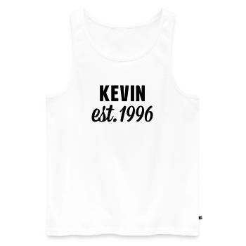 Kevin est 1996 - Männer Premium Bio Tank Top - Weiß - Vorne - Michal (187cm)