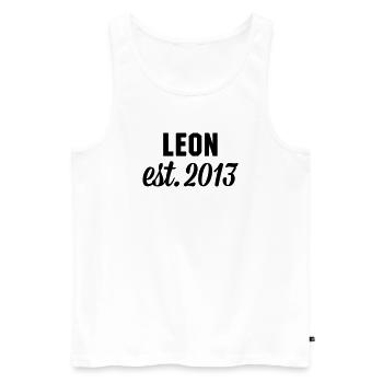 Leon est 2013 - Männer Premium Bio Tank Top - Weiß - Vorne - AI Model Male 178 light (178cm)