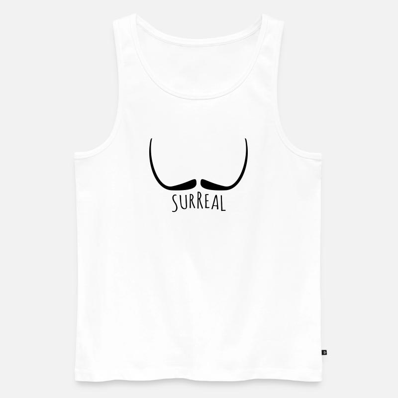 Surreal - surreal Schnurrbart - Männer Premium Bio Tank Top - Weiß