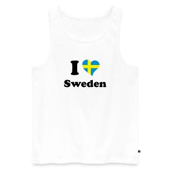 I love Sweden - Men's Premium Organic Tank Top - white - Front - AI Model Male 178 light (178cm)