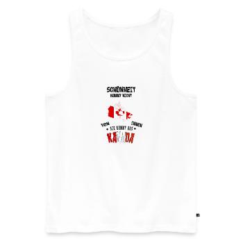Schönheit kommt aus Kanada - Männer Premium Bio Tank Top - Weiß - Vorne - Michal (187cm)