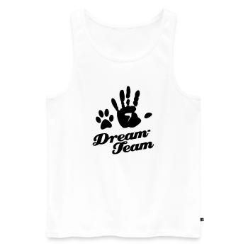 Dream-Team Dog Owner - Men's Premium Organic Tank Top - white - Front - AI Model Male 178 light (178cm)