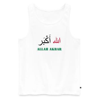 Allah Akbar - Débardeur bio Premium Homme - blanc - Devant - AI Model Male 178 light (178cm)