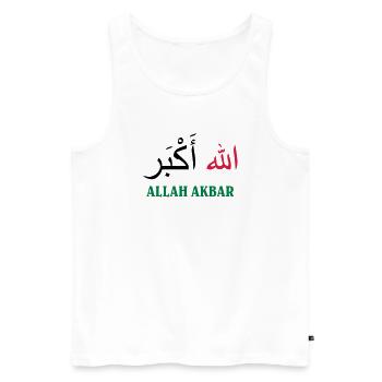 Allah Akbar - Débardeur bio Premium Homme - blanc - Devant - AI Model Male 178 light (178cm)