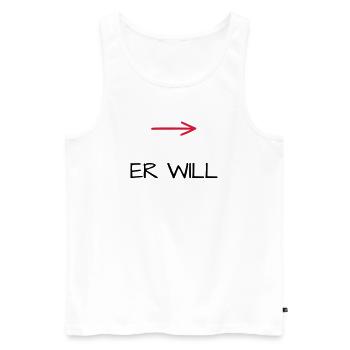 He wants bachelor party arrow - Men's Premium Organic Tank Top - white - Front - AI Model Male 178 light (178cm)