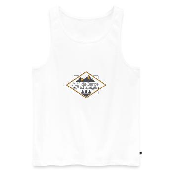 wandern, Wanderung, Freizeitspaß, Hobby, Berg - Männer Premium Bio Tank Top - Weiß - Vorne - AI Model Male 178 light (178cm)