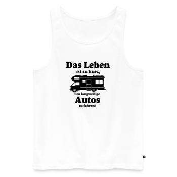 Wohnmobil,Camping,Fun Shirt,Wohnmobil Leben(25) - Männer Premium Bio Tank Top - Weiß - Vorne - Michal (187cm)