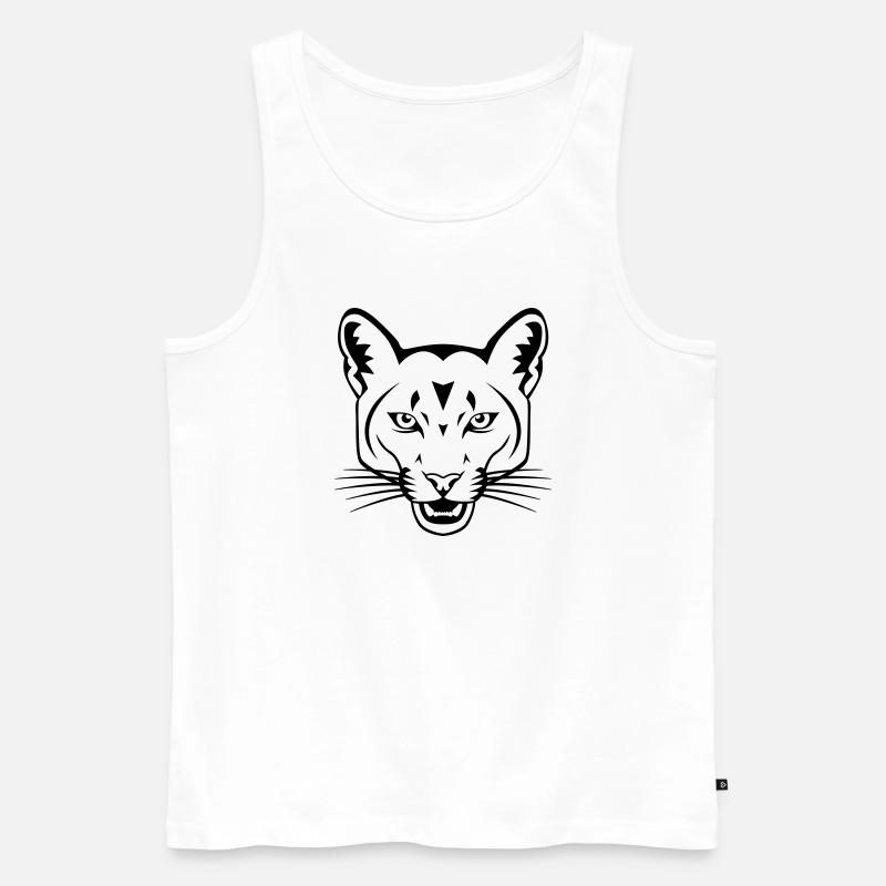 Raubkatze - Männer Premium Bio Tank Top - Weiß