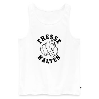 Fresse halten - Männer Premium Bio Tank Top - Weiß - Vorne - Michal (187cm)