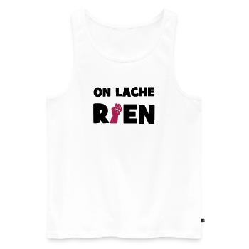 On lâche rien ! - Débardeur bio Premium Homme - blanc - Devant - AI Model Male 178 light (178cm)
