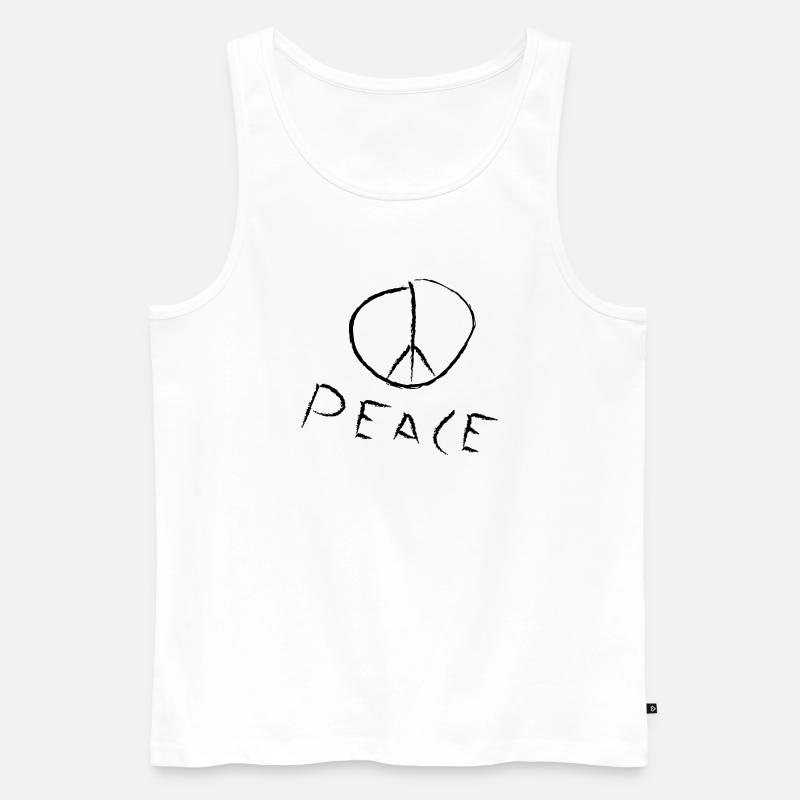 peace exit-shirt - Men's Premium Organic Tank Top - white