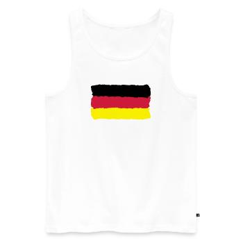 or rouge noir Allemagne flag Allemagne - Débardeur bio Premium Homme - blanc - Devant - AI Model Male 178 light (178cm)