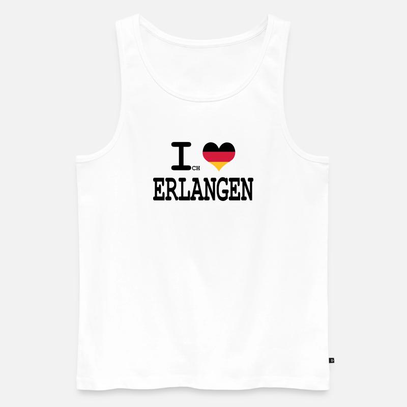 ich liebe erlangen - Männer Premium Bio Tank Top - Weiß