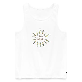 Free Spirit - Men's Premium Organic Tank Top - white - Front - Michal (187cm)