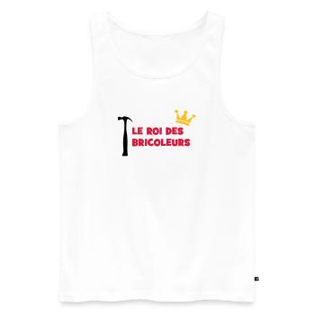 Der König der Heimwerker - Männer Premium Bio Tank Top - Weiß - Vorne - Michal (187cm)