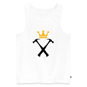 Der König der Heimwerker - Männer Premium Bio Tank Top - Weiß - Vorne - Michal (187cm)