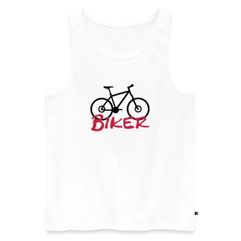 biker - Men's Premium Organic Tank Top - white - Front - Michal (187cm)