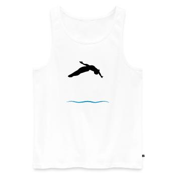 Turret jumpers - Men's Premium Organic Tank Top - white - Front - AI Model Male 178 light (178cm)