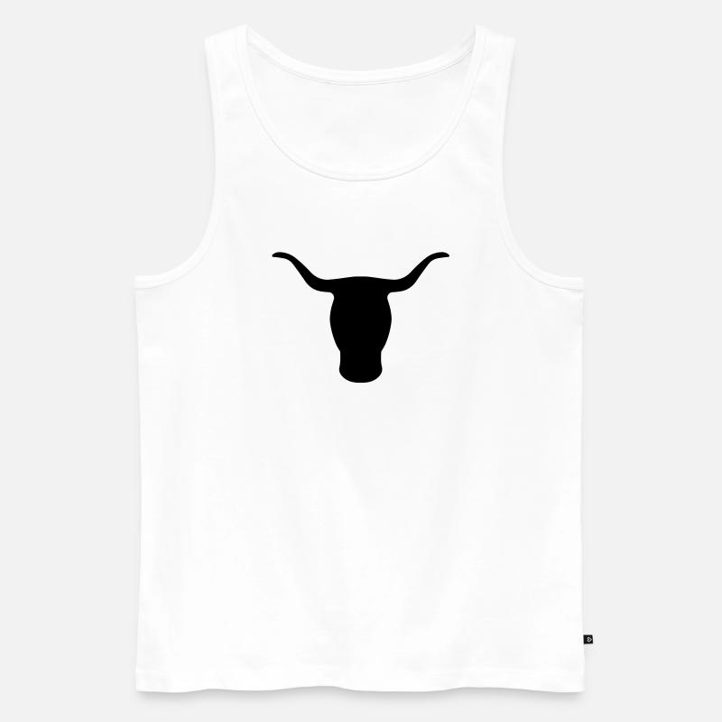 Stierkopf - Männer Premium Bio Tank Top - Weiß