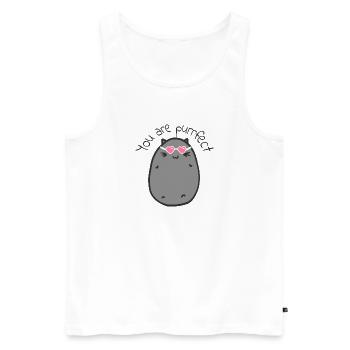 Purrrfect Herzbrille Katze - Männer Premium Bio Tank Top - Weiß - Vorne - AI Model Male 178 light (178cm)