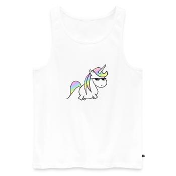 Pastell Einhorn Regenbogenmähne - Männer Premium Bio Tank Top - Weiß - Vorne - AI Model Male 178 light (178cm)