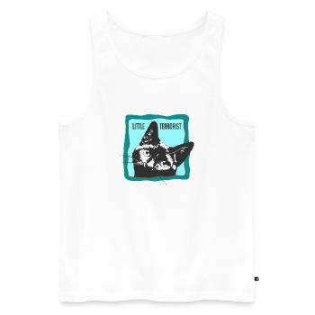 Katzenporträt mit Slogans - Männer Premium Bio Tank Top - Weiß - Vorne - AI Model Male 178 light (178cm)