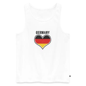 Germany - Männer Premium Bio Tank Top - Weiß - Vorne - Michal (187cm)