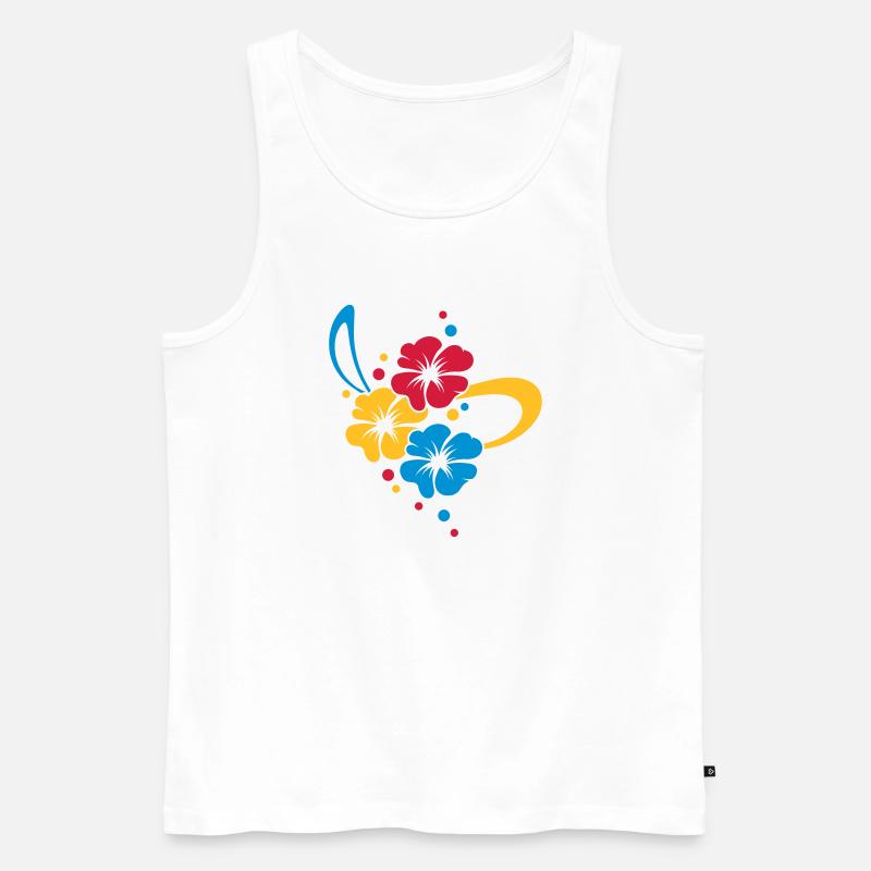 Blumenbouquet mit Schleife - Männer Premium Bio Tank Top - Weiß