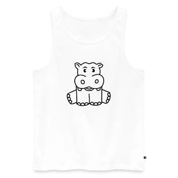 Hippo - Men's Premium Organic Tank Top - white - Front - Michal (187cm)