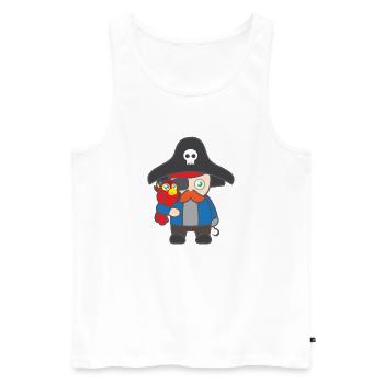 Motif pour enfants Shirtmotiv Pirate chemise pirate avec ara - Débardeur bio Premium Homme - blanc - Devant - AI Model Male 178 light (178cm)