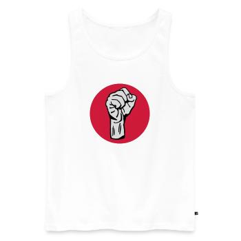 Faust - Protest - Demokratie - Männer Premium Bio Tank Top - Weiß - Vorne - AI Model Male 178 light (178cm)