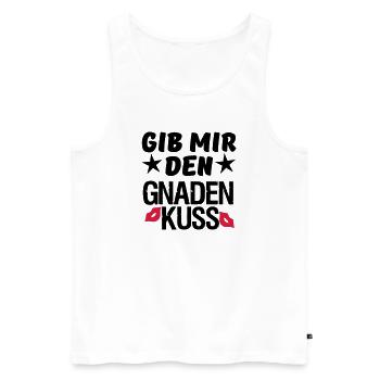 Geschenk Liebe Paar lustig Spruch Kuss - Männer Premium Bio Tank Top - Weiß - Vorne - Michal (187cm)