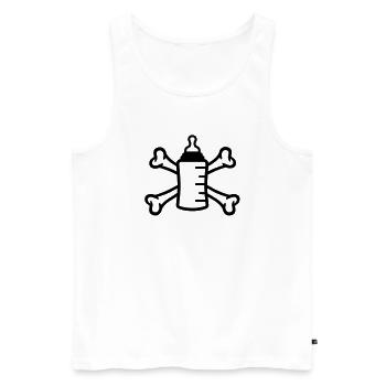 Babyflasche Pirat | Lustiges Geschenk für Kinde - Männer Premium Bio Tank Top - Weiß - Vorne - Michal (187cm)