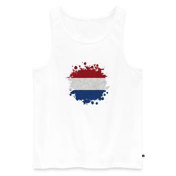 Pays-Bas Tache / Cadeau drapeau Holland - Débardeur bio Premium Homme - blanc - Devant - AI Model Male 178 light (178cm)