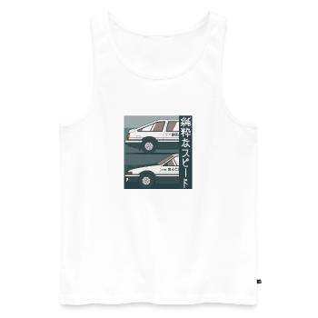 Pure Speed Retro Car - Débardeur bio Premium Homme - blanc - Devant - AI Model Male 178 light (178cm)